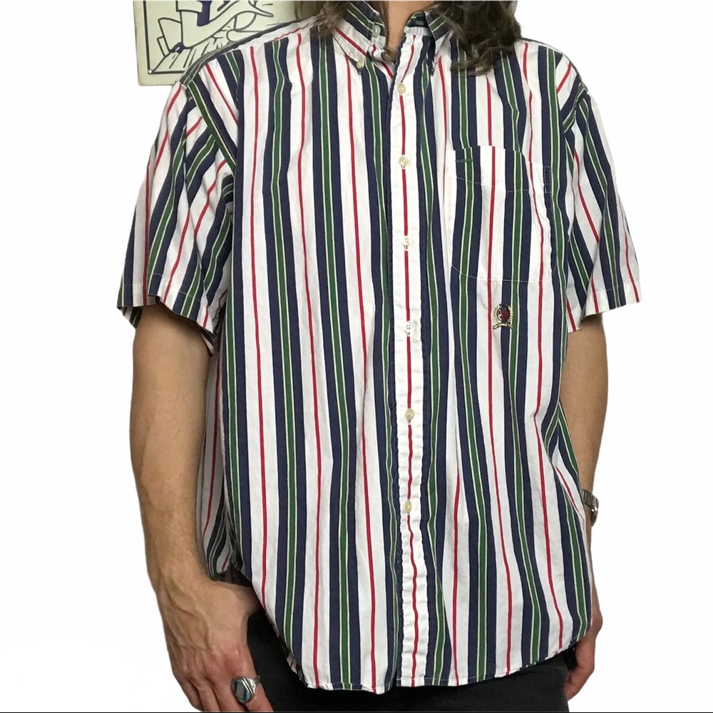 Tommy Hilfiger Vertical Striped Button Down Shirt